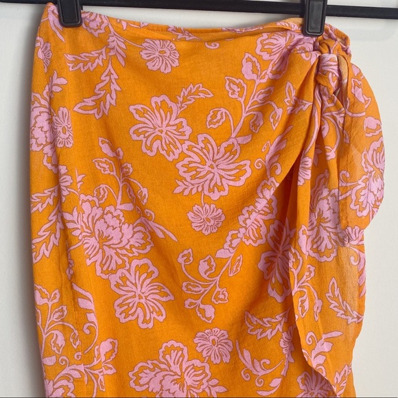 Xirena Sydni Sarong Skirt in Tropicana Orange - Picture 6 of 14